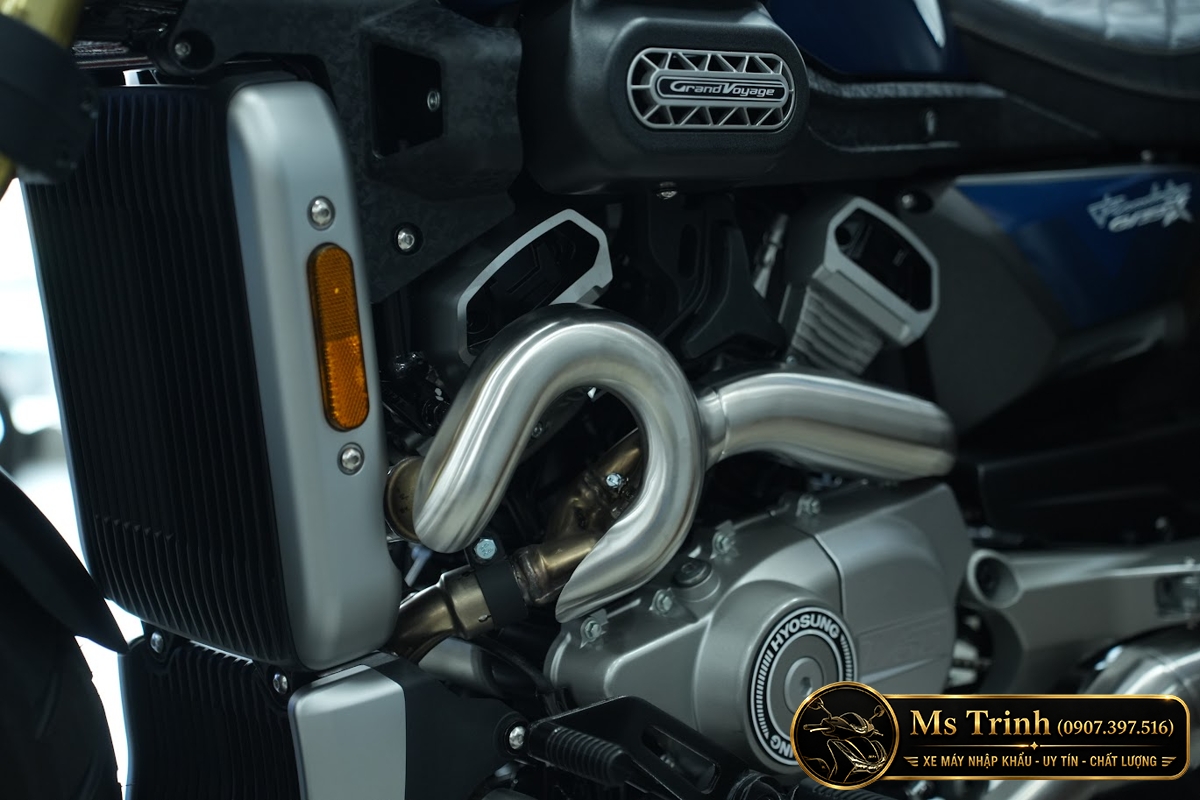 Chi tiết cổ pô động cơ V-Twin Hyosung GV350X